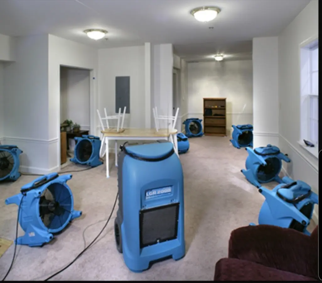 Air movers and dehumidifier setup for Water Extraction & Removal in Riverdale