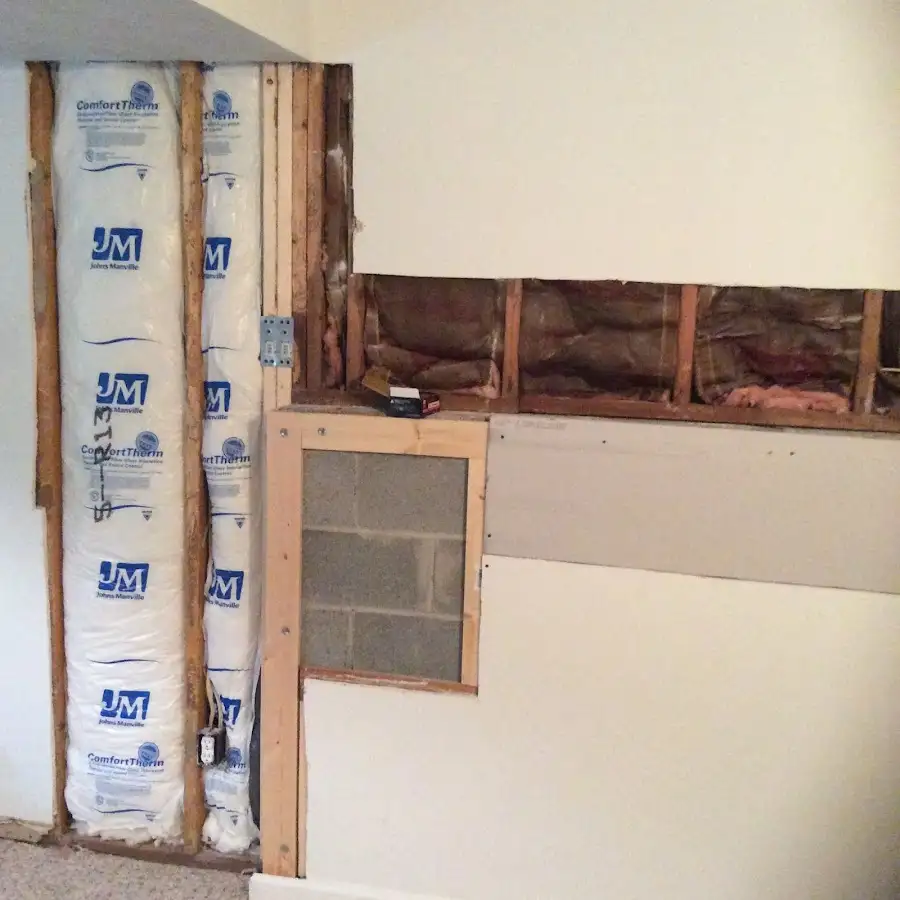 Wall insulation replacement during Basement Flood Cleanup in Riverdale